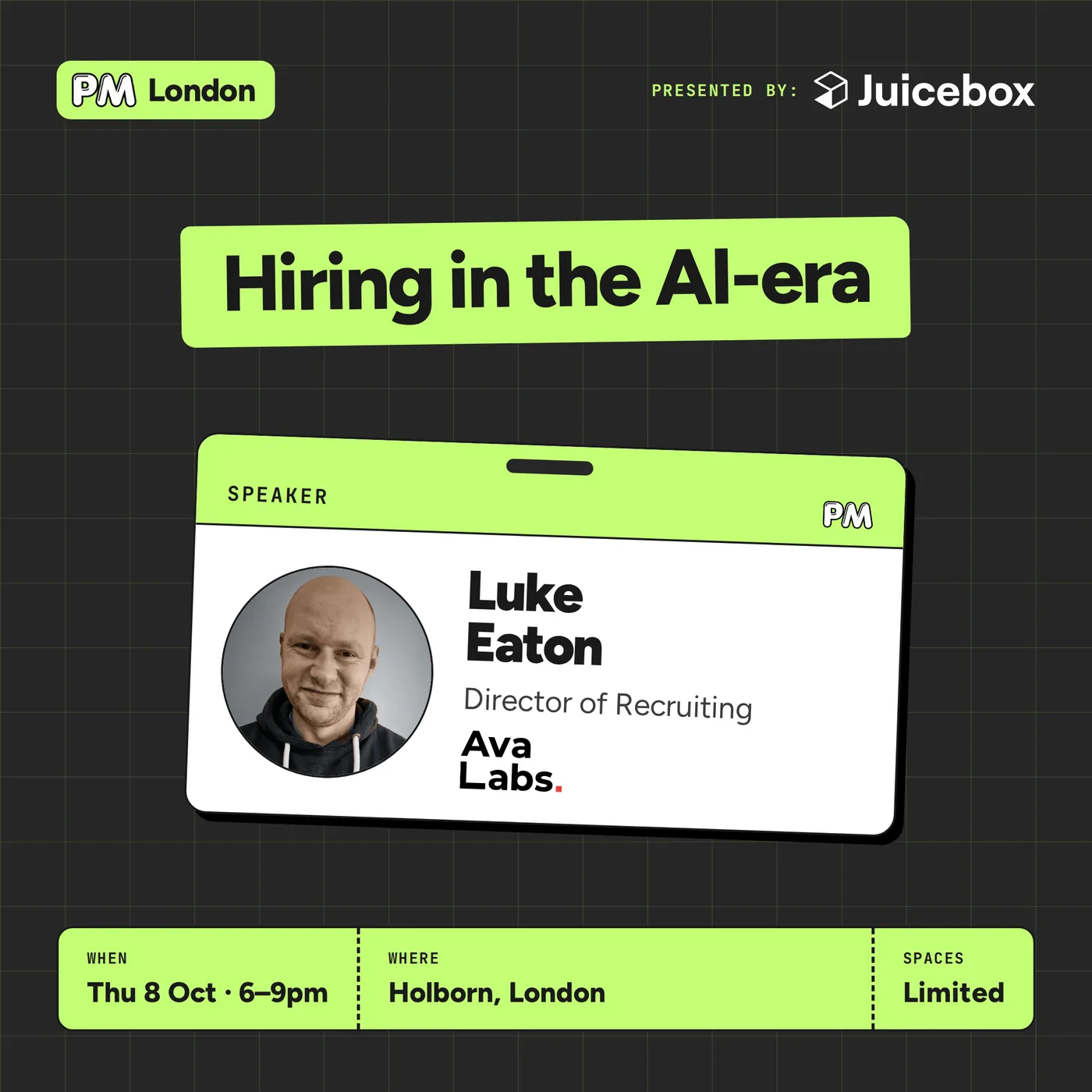 Luke Eaton, speaker at the PromptMate live event